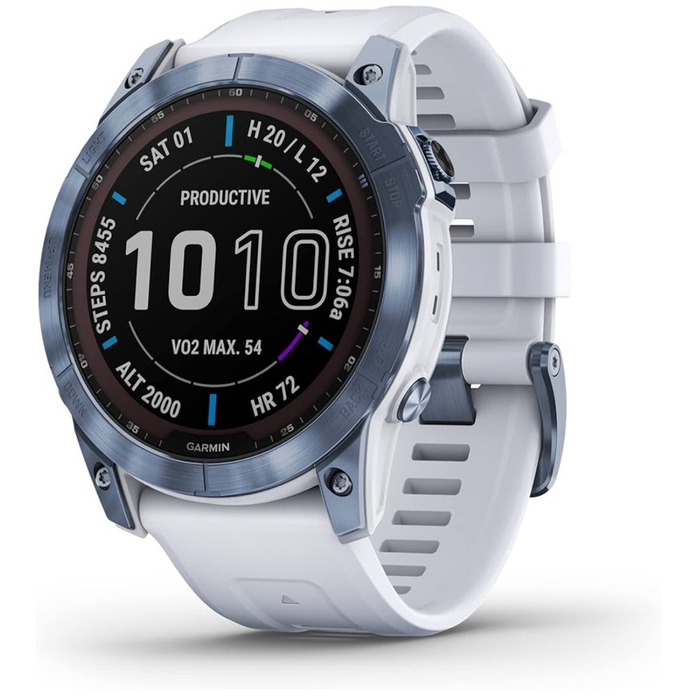 Garmin fénix 7x White Smartwatch with Sporty Design and Navigation Features